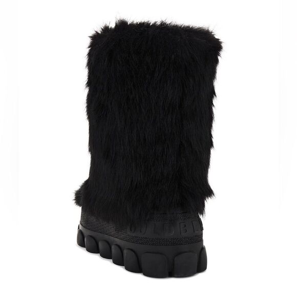 Goldbergh Fun Fur Snow Boots NWT US 9 Black Waterproof Apres Ski Moon Boots - Picture 4 of 10